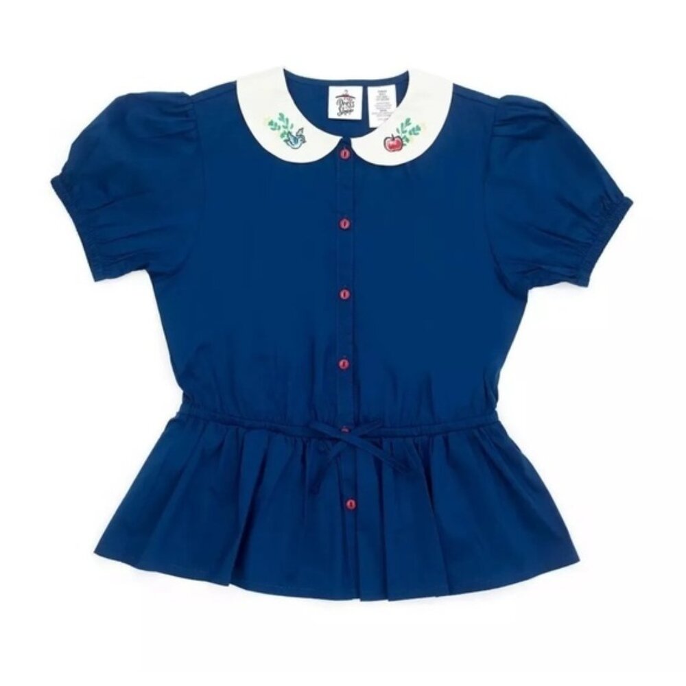 NEW Disney Shirt Womens 1X Blue The Dress Shop Snow White Parks Ladies Top